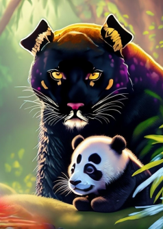 Shadow the Black Panther and Po the Panda